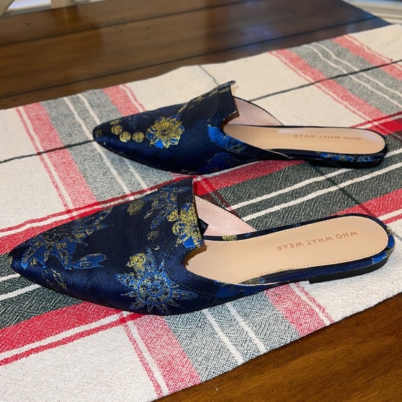 Who What Wear navy floral Mules 7.5 - Picture 4 of 5